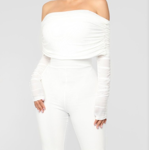 mesh sleeve jumpsuit
